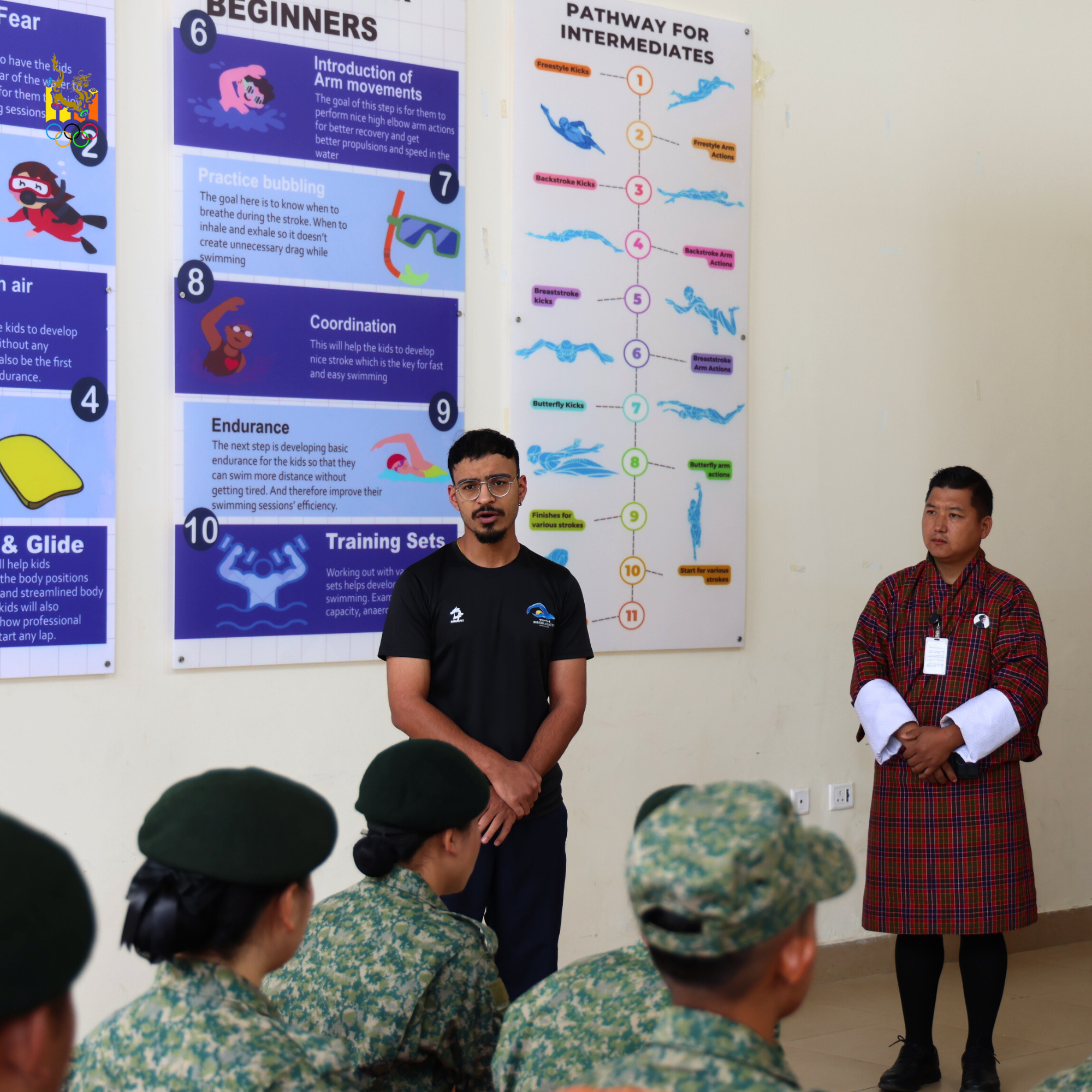 The month-long De-suung Skilling Programme in swimming officially concluded today with a certificate distribution ceremony at the Bhutan Aquatic Centre. The closing was graced by Mr. Sonam Karma Tshering, Secretary General of the Bhutan Olympic Committee.