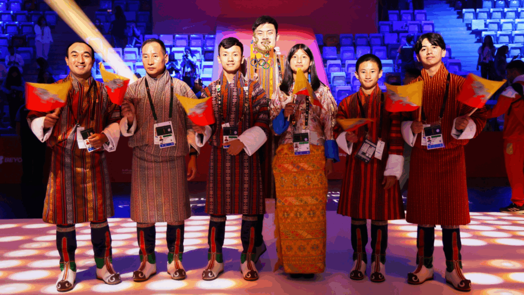 Team Bhutan AYG 2025 marching closing ceremony